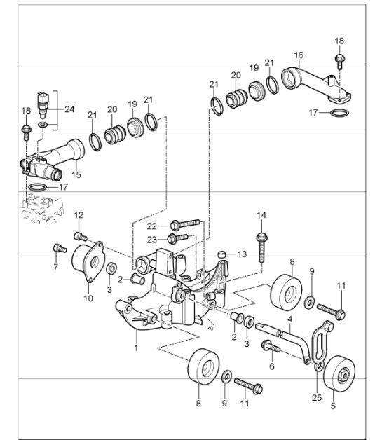Diagram 101-15 Porsche Boxster 986/987/981 (1997-2016) Engine