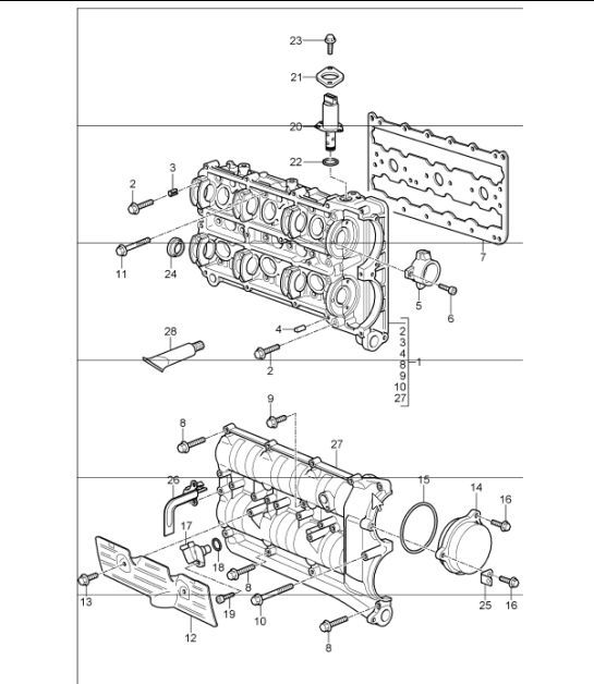 Diagram 103-11 Porsche Macan GTS Gasolina 3.0L V6 360 CV Motor