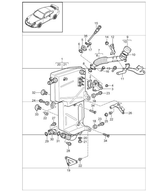 Diagram 104-05 Porsche 992 Turbo Cabriolet 3.8L 