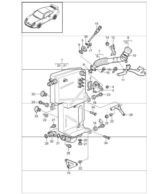 Diagram 104-07 Porsche 996 C2 3.4L 1997-08/01 Motore