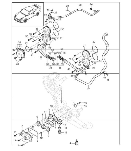 Diagram 104-21 Porsche Cayman S 3.4L 987C 2005-08 Motore