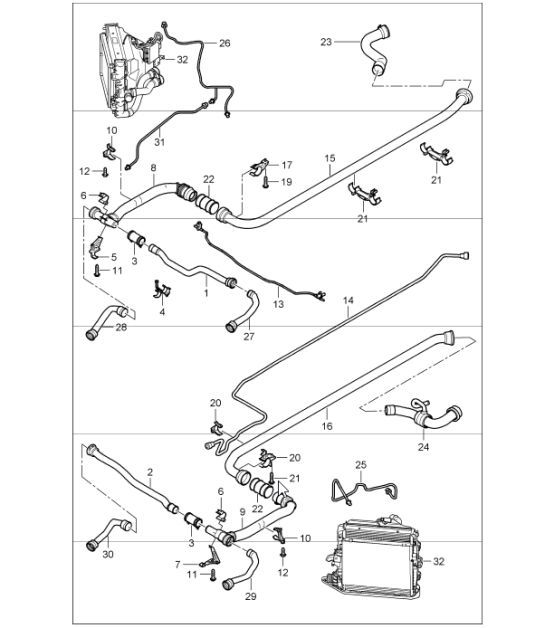 Diagram 105-10 Porsche 991 Carrera 4 3.0L (370 ch) Moteur