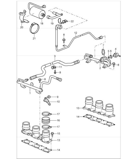 Diagram 107-05 Porsche Cayman GTS 718 2.5L PDK（365 马力） 引擎