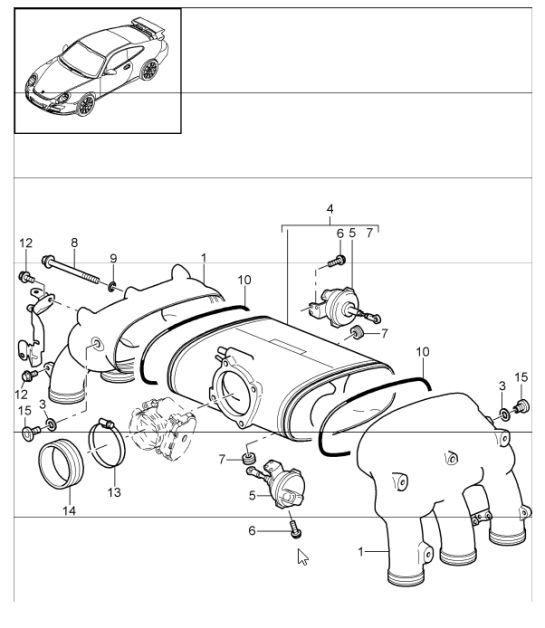Diagram 107-11 Porsche 996 C4 3.4L 1997-08/01 Motor