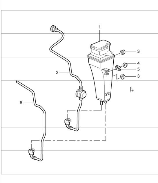 Diagram 201-21 Porsche 997 (911) MK1 2005-2008 Fuel System, Exhaust System