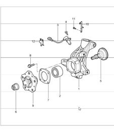 wheel carrier, wheel hub 997 GT3 2007-11