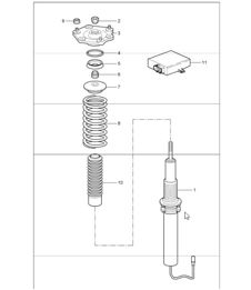 suspension shock absorber strut 997 GT3 2007-11