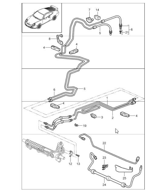 Diagram 403-02 Porsche Cayenne GTS V8 4.8L benzina 400 CV Assale anteriore, sterzo 