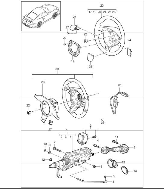 Diagram 403-05 Porsche Boxster 987 2.7L 2005 -08/08 前轴、转向 