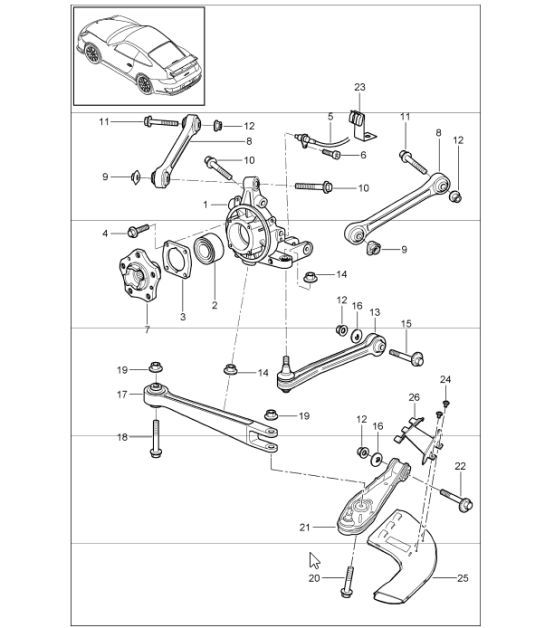 Diagram 501-00 Porsche 356 (1950-1965) Rear Axle