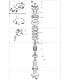 shock absorber coil spring 997 GT3 2007-11