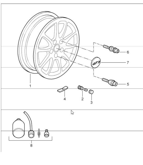Diagram 601-00 Porsche 开曼718C(982C)2017>> 车轮、制动器