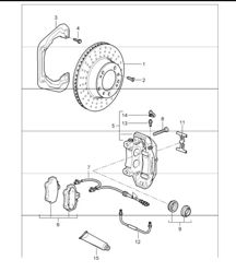 disc brake rear axle 997 GT3 2007-11