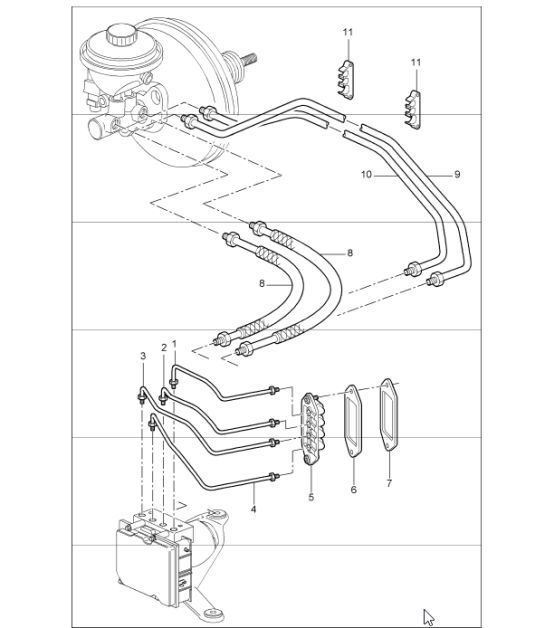 Diagram 604-05 Porsche 卡宴 3.2L V6 2003 年>> 车轮、制动器