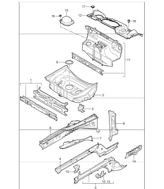 Diagram 801-10 Porsche 997 MKII 卡雷拉 C2S 3.8L 2009>>  车身