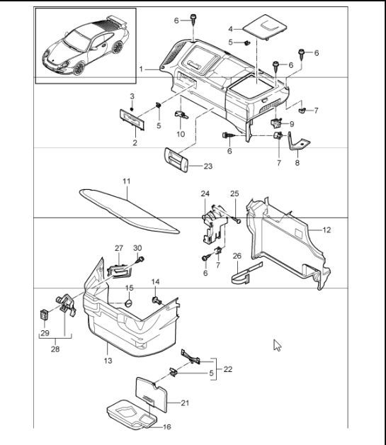 Diagram 807-01 Porsche 911 Turbo 3.3L 1978-89 Carrosserie