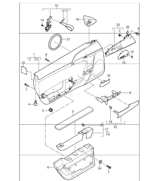 Diagram 807-13 Porsche 993 (911) (1994-1998) Carrosserie