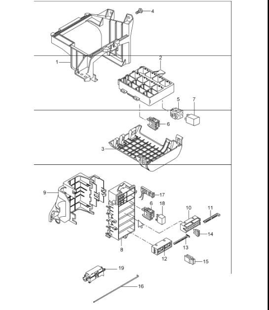 Diagram 902-00 Porsche 997 GT3 2007>> Electrical equipment