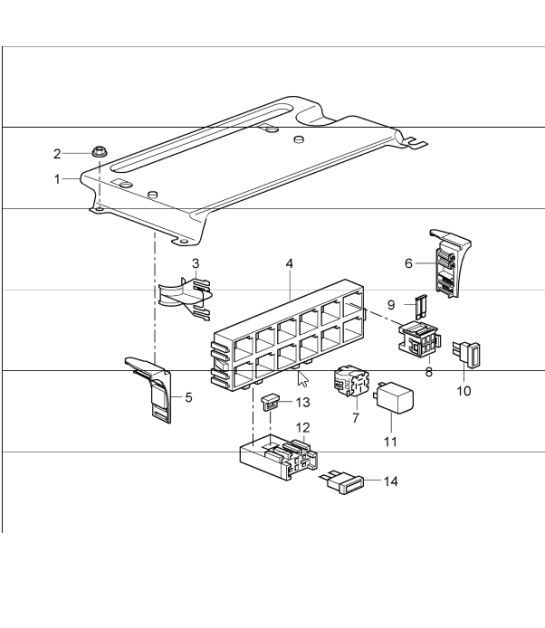 Diagram 902-01 Porsche Boxster 986/987/981（1997 年 - 2016 年） 电子设备