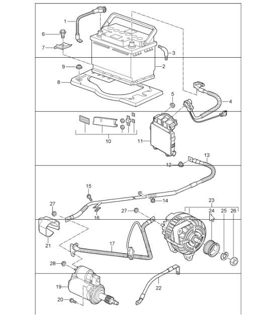 Diagram 902-05 Porsche Cayenne MK2 (957) 2007-2010 Équipement électrique