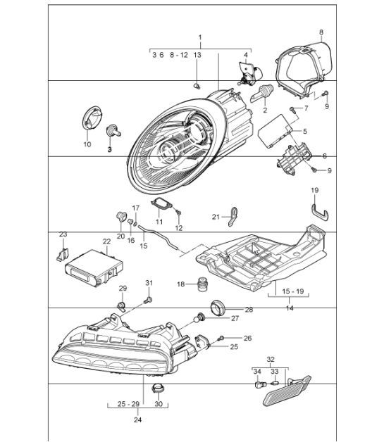 Diagram 905-02 Porsche Cayenne 9YA 2018-2023 