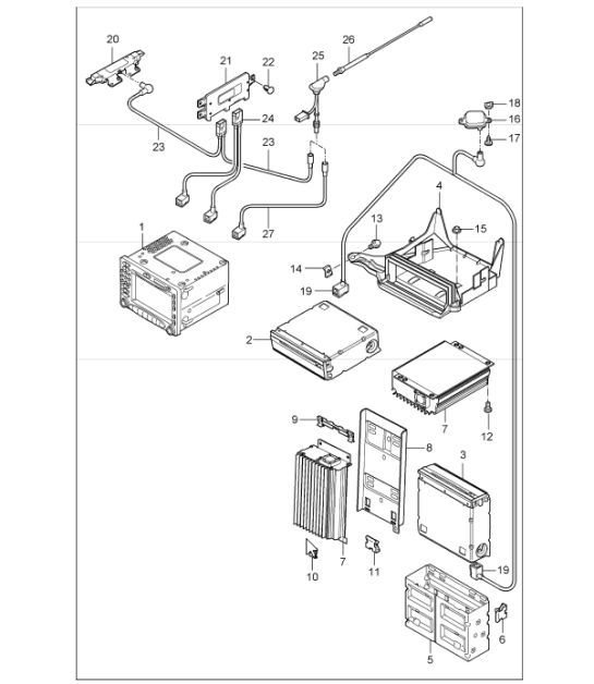 Diagram 911-00 Porsche 993（911）C4 1994-97 年 电子设备