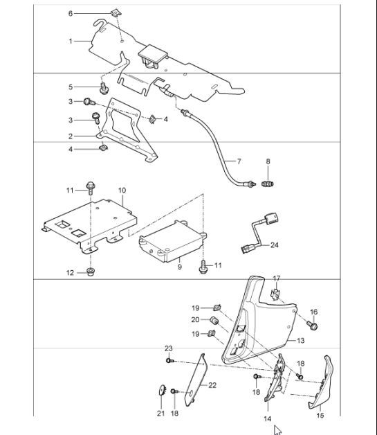 Diagram 911-10 Porsche Boxster S 987 MKII 3.4L 2009-2012 Équipement électrique