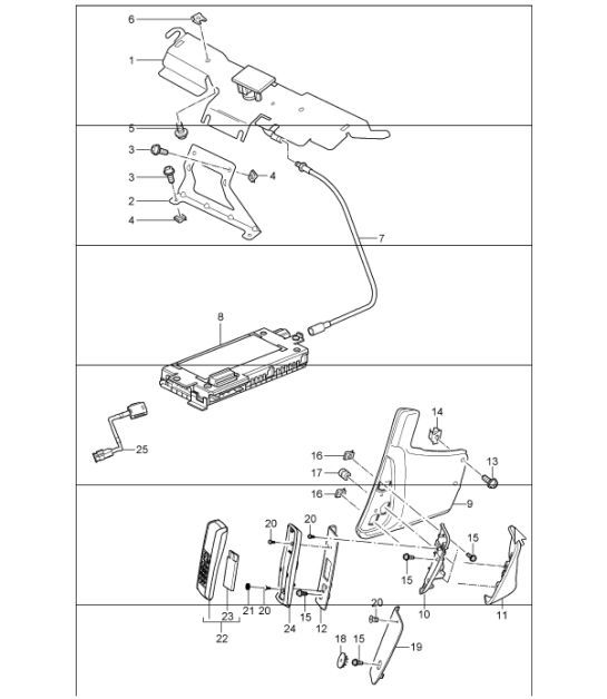 Diagram 911-11 Porsche 996 (911) (1997-2005) Electrical equipment