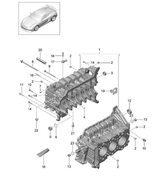 Diagram 101-005 Porsche 997 MKII Turbo 2009>> Moteur