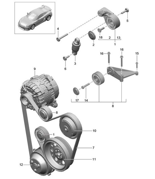 Diagram 101-010 Porsche 356 (1950-1965) Motore