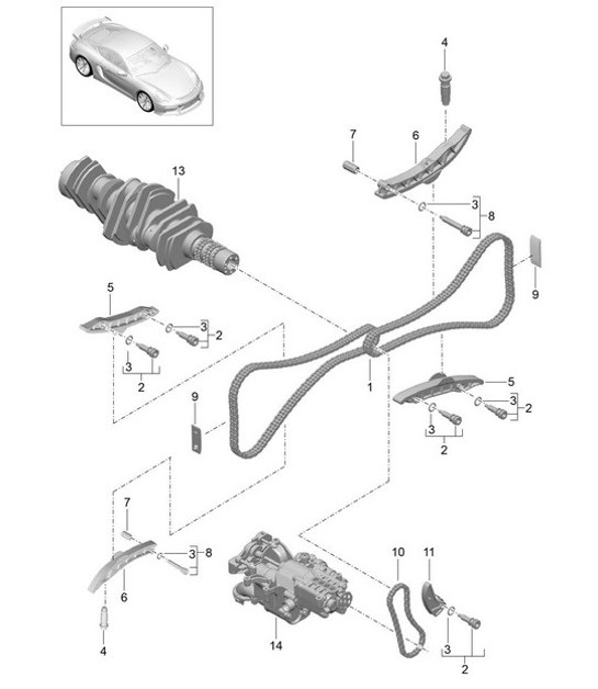 Diagram 103-015 Porsche 993 (911) (1994-1998) Moteur