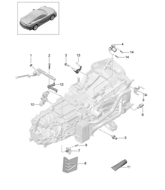 Diagram 302-010 Porsche 开曼 S / R 3.4L 987C MKII 2009-12 传播