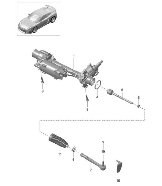 Diagram 403-000 Porsche Cayenne 3.6L 2007>> Front Axle, Steering 