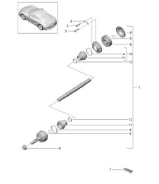 Aandrijfas 981C Cayman GT4 2016