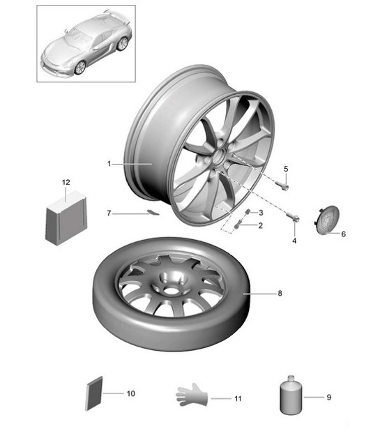Diagram 601-000 Porsche Taycan Turbo GT con paquete Weissach Sport Saloon 