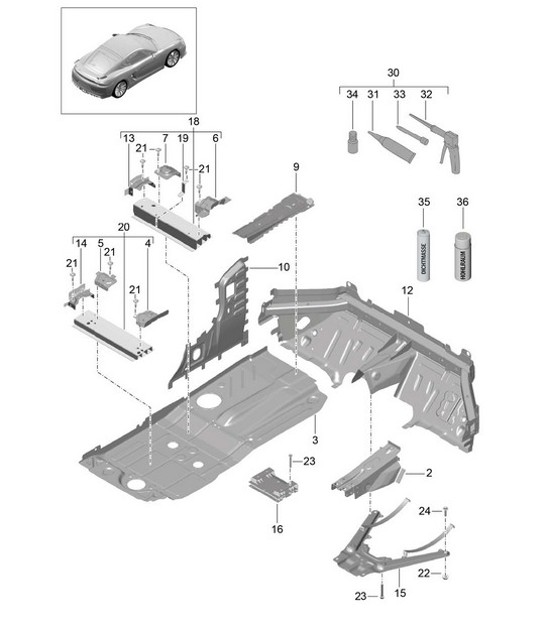 Diagram 801-020 Porsche Cayenne Turbo S E-Híbrido V8 4.0L 550 CV 