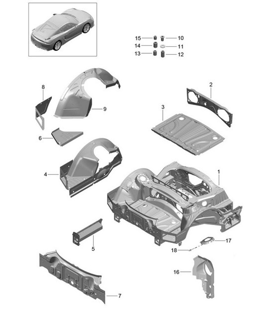 Diagram 801-035 Porsche 卡宴 S V8 4.8L 汽油 400HP  车身