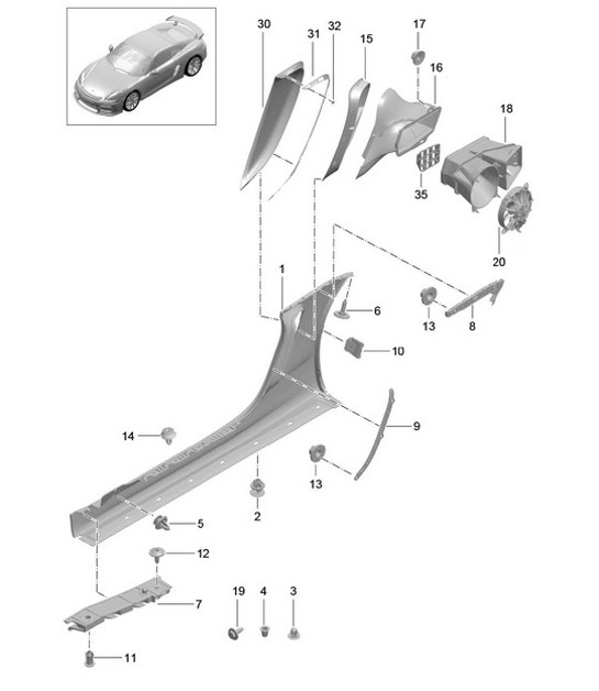 Diagram 801-090 Porsche Macan Turbo 3.6L V6 400Bhp Carrozzeria