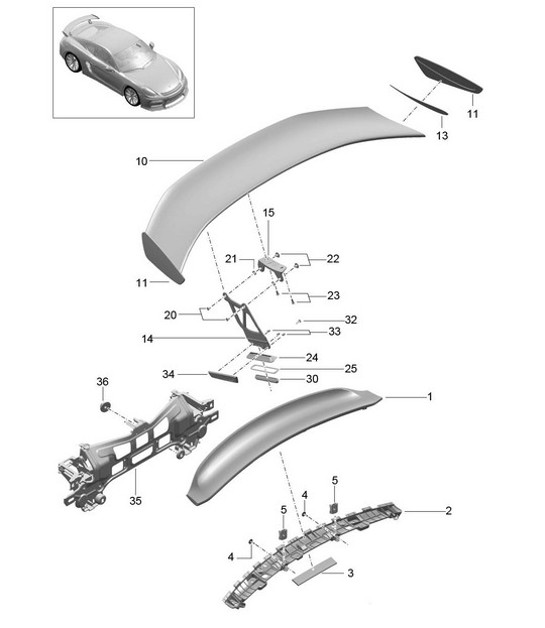 Diagram 803-007 Porsche Cayman GTS 718 2.5L PDK (365 Bhp) Body