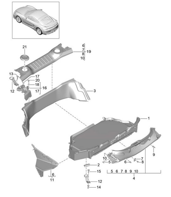 Diagram 807-005 Porsche Cayenne MK2 (957) 2007-2010 Carrocería