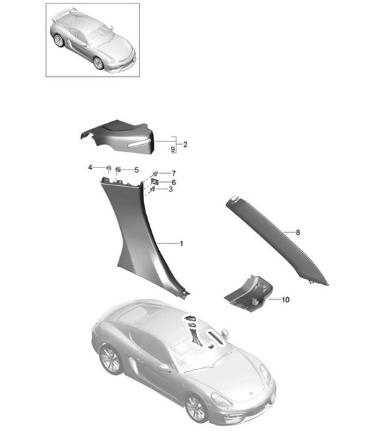Diagram 807-020 Porsche Boxster 986/987/981 (1997-2016) Carrosserie