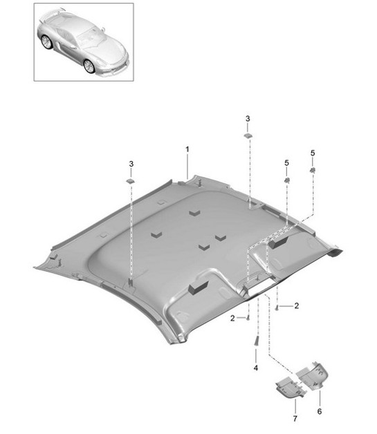 Diagram 807-040 Porsche 997 (911) MK2 2009-2012 Carrosserie