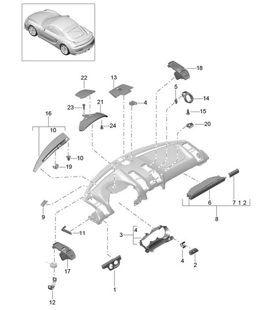 Diagram 809-005 Porsche Cayman 987C/981C (2005-2016) Carrozzeria