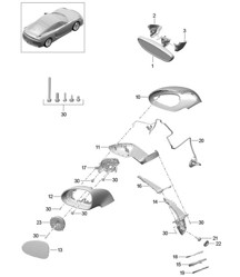 Interior mirror / Exterior mirror (PR:529) 981C Cayman GT4 2016