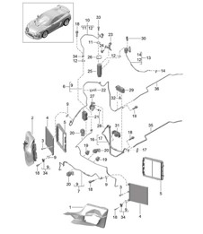 Refrigerant circuit - FRONT - 981C Cayman GT4 2016