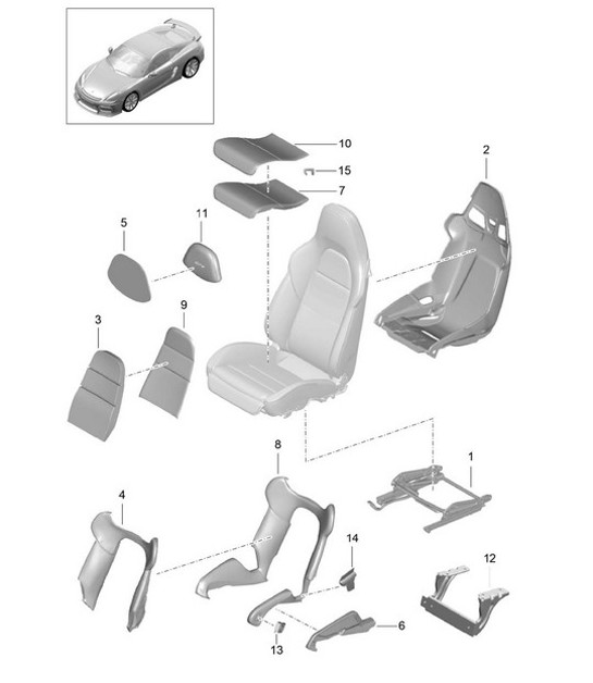 Diagram 817-060 Porsche 996 (911) (1997-2005) Carrosserie