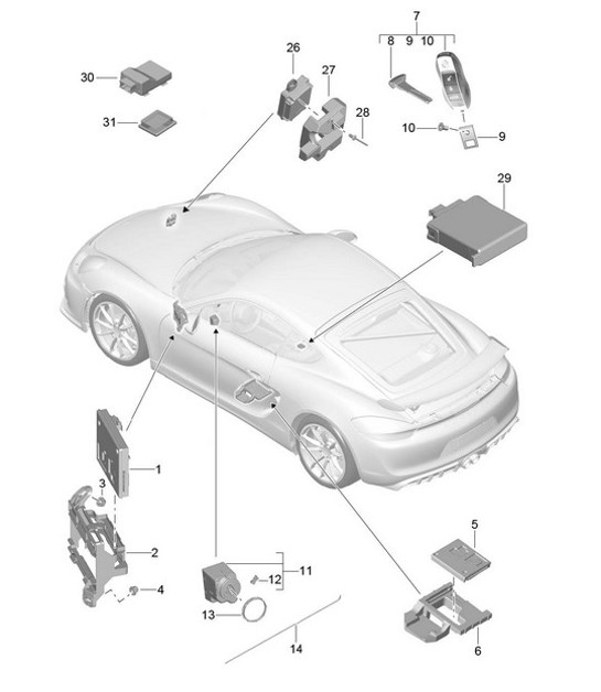 Diagram 901-004 Porsche Taycan Turbo GT con paquete Weissach Sport Saloon 
