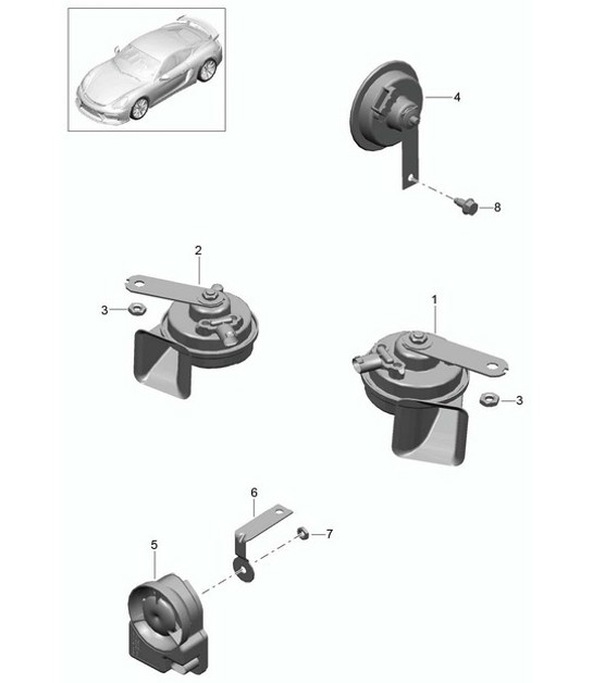 Diagram 903-000 Porsche Cayman 718 2.0L 手动档 (300Bhp) 电子设备