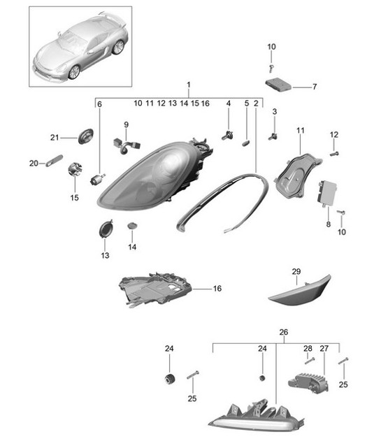Diagram 905-002 Porsche Carrera GT (2003-2006) 