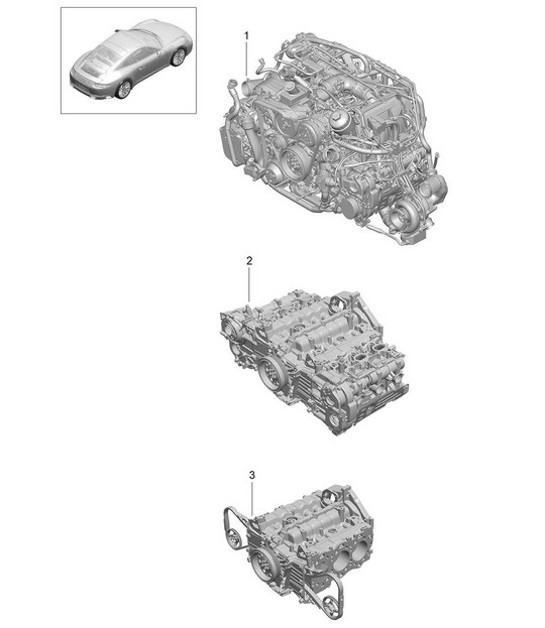 Diagram 101-001 Porsche 996 C4 3.4L 1997-08/01 Motore